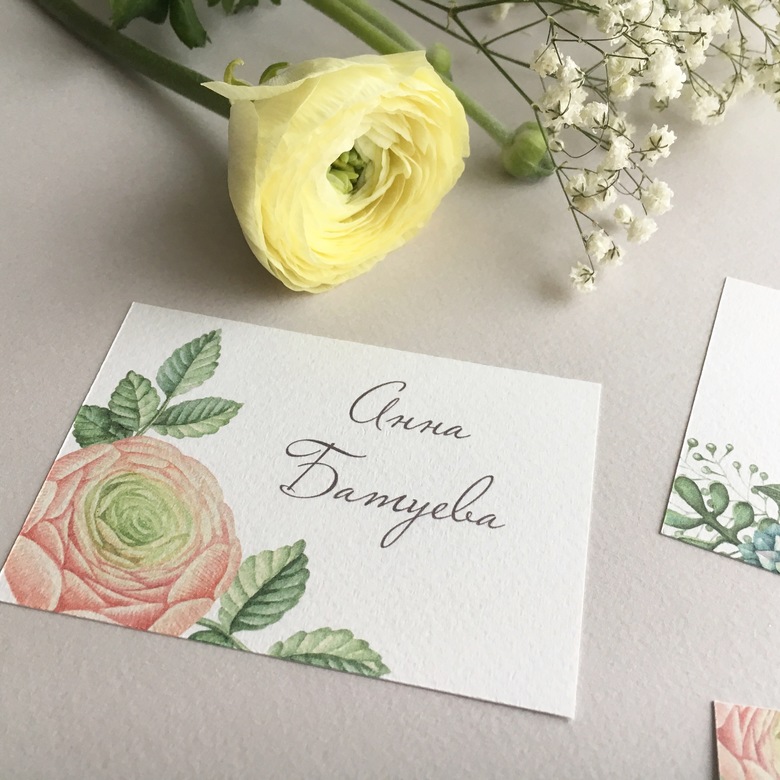 Карточки гостей персиковые