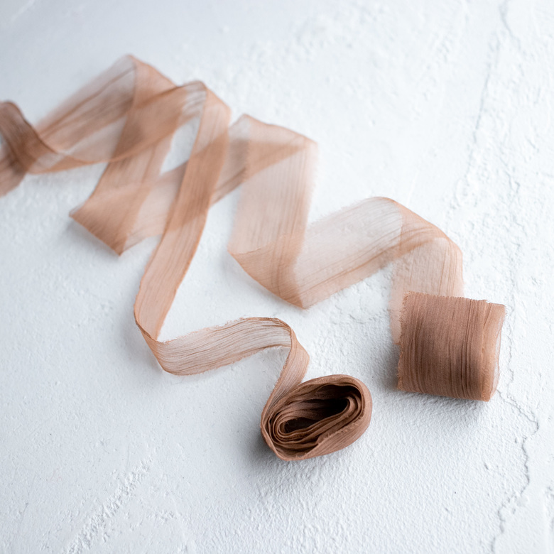 Лента из жатого шифона "Какао"