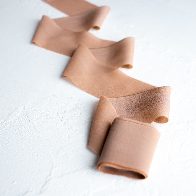 Лента из крепдешина "Какао"