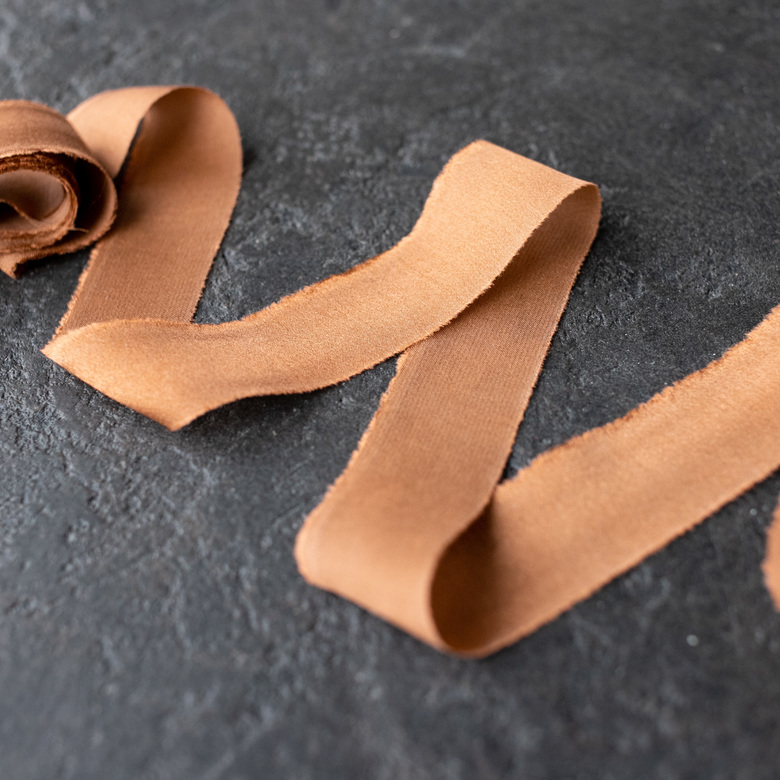 Атласная лента "Корица"