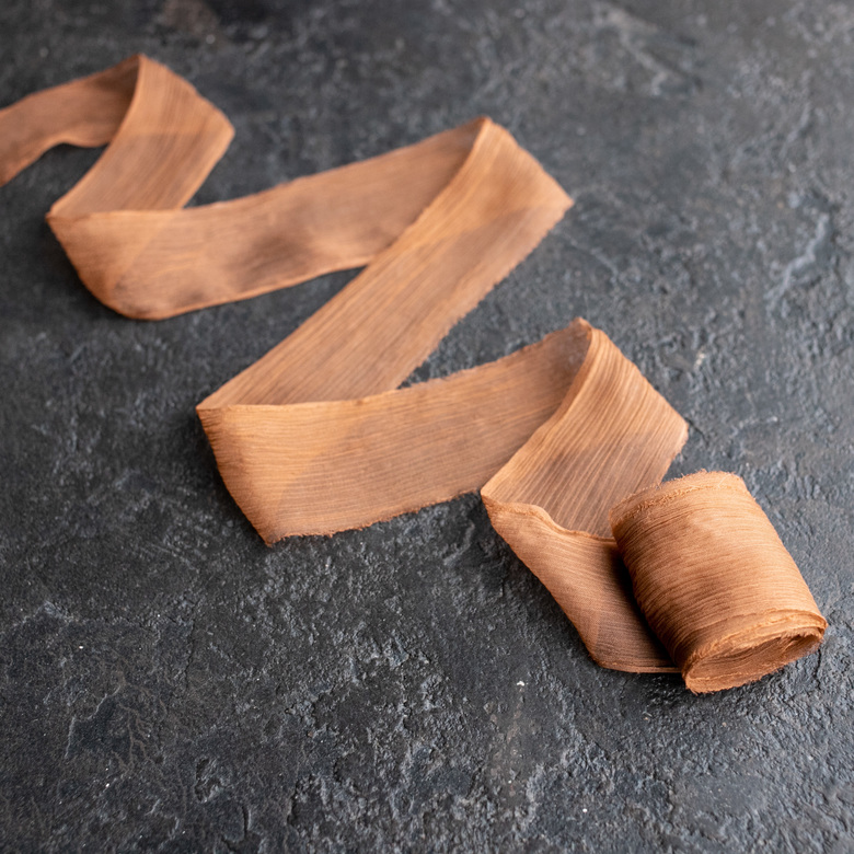 Лента из жатого шифона "Корица"