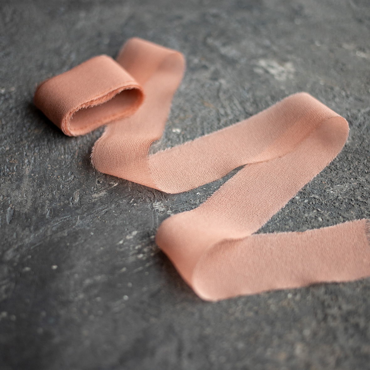 Шелковая лента ручного окрашивания из шифона "Кофе с Молоком "