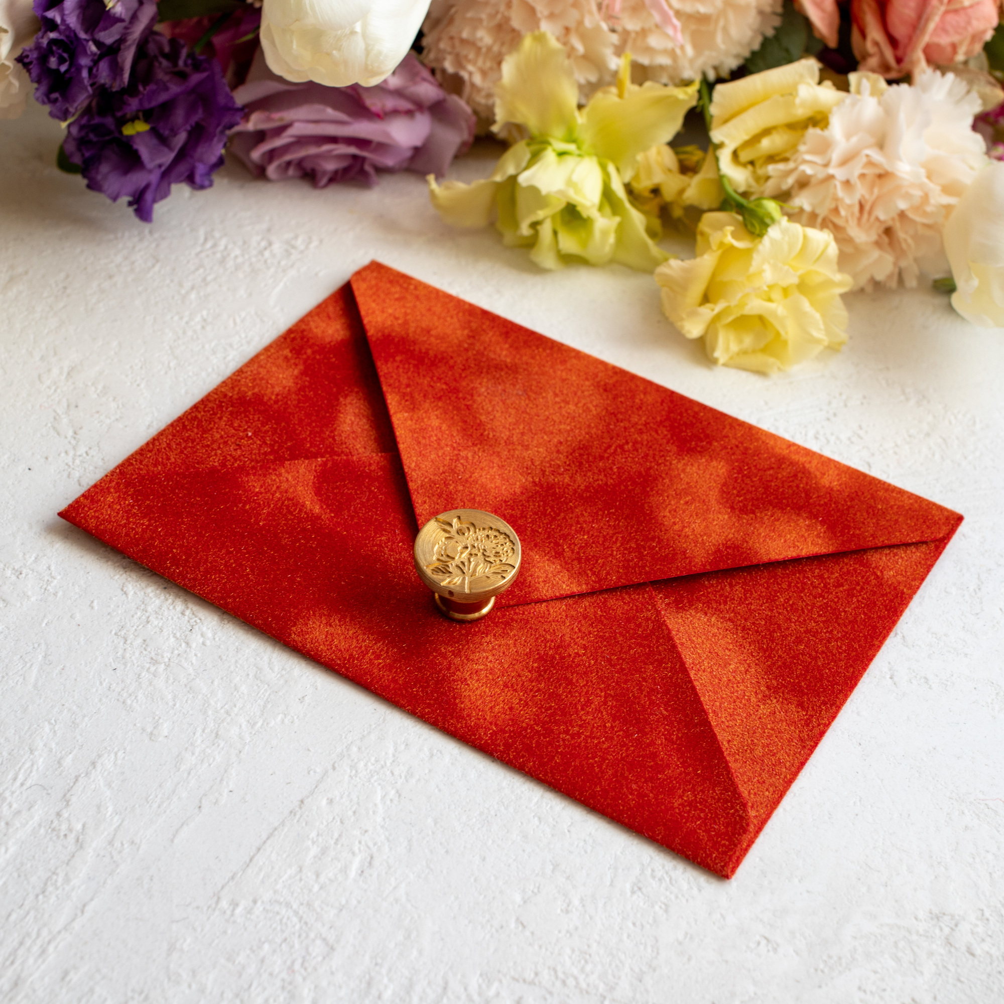 Бархатный конверт "Алый"
