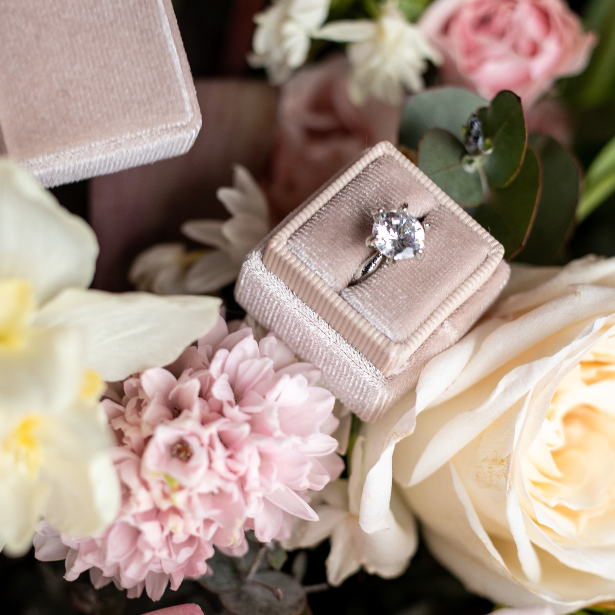 Бархатные коробочки для колец "Льняной"