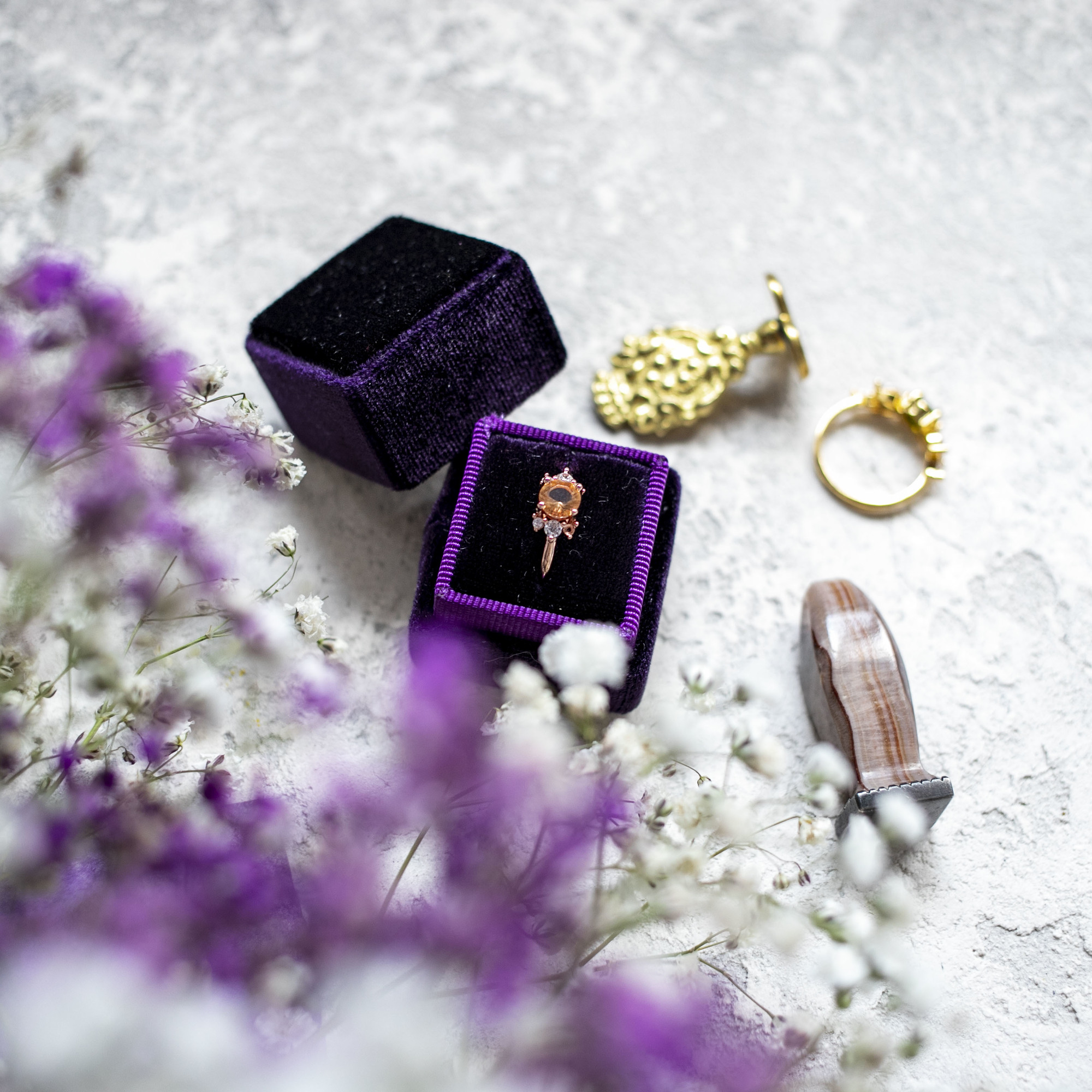 Бархатные коробочки для колец "Индиго"