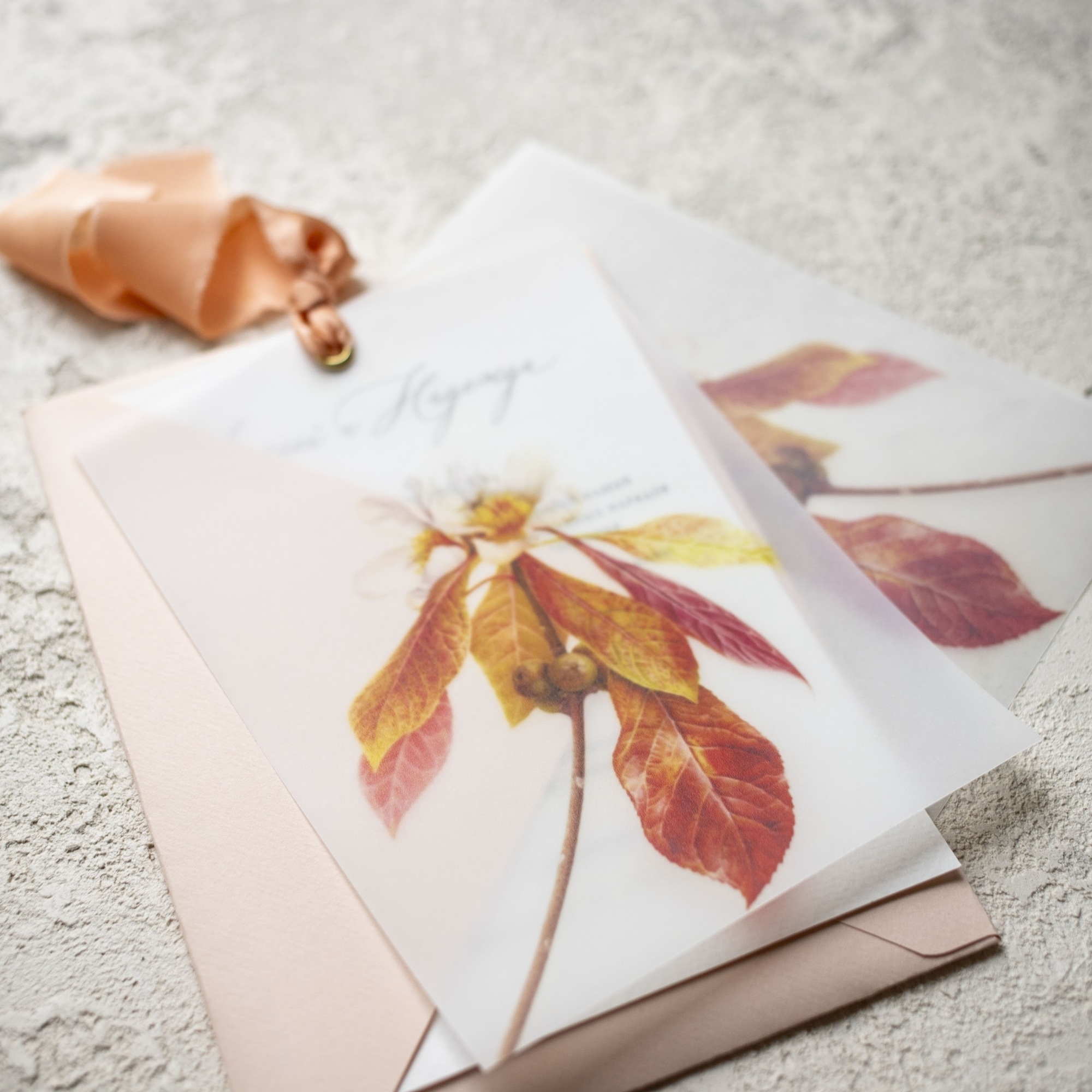 Приглашения на свадьбу оранжевые, осенние