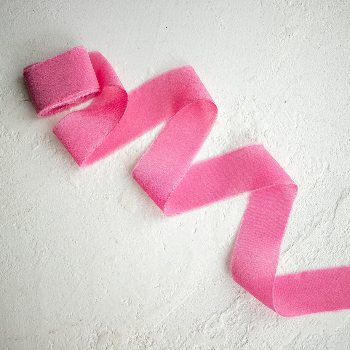 Шелковые ленты ручного окрашивания розовые