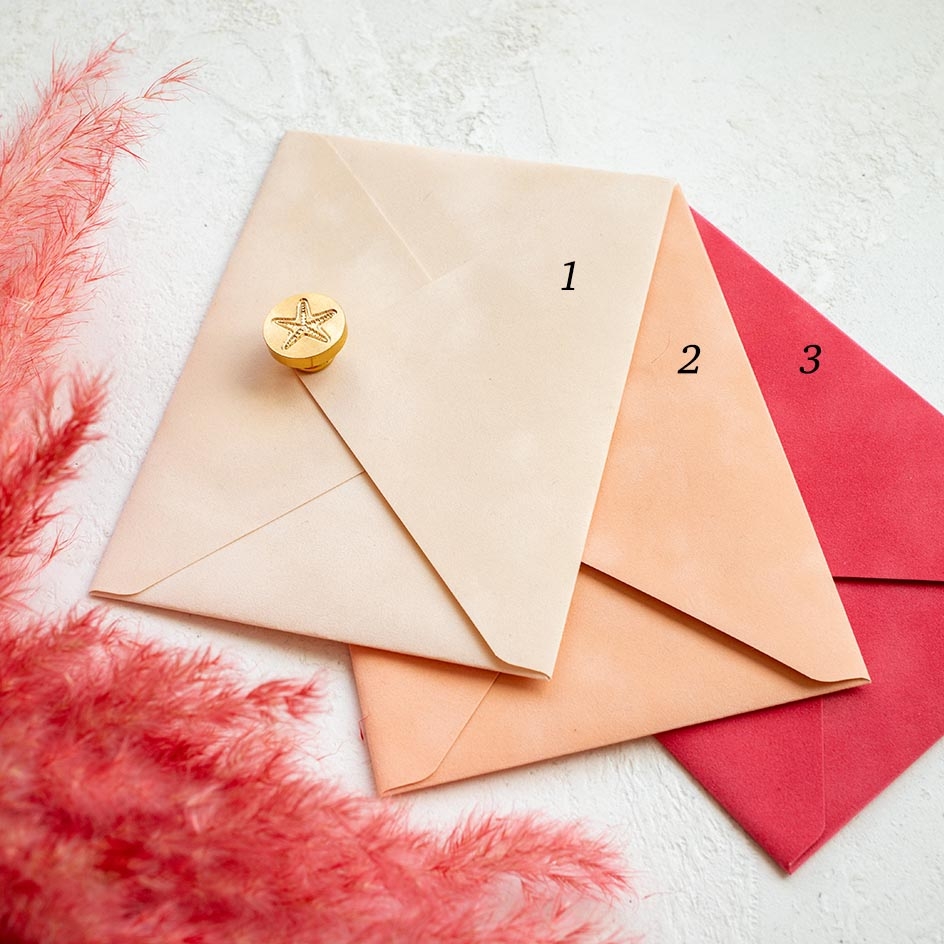 Бархатные конверты Айвори, персиковый и алый