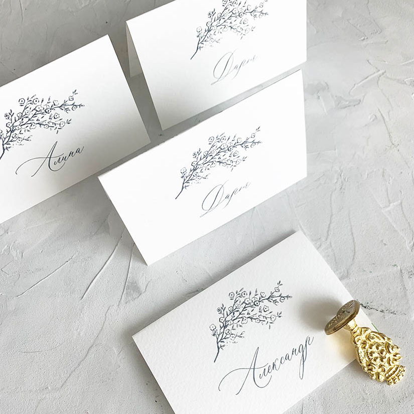 Карточки рассадки гостей в минимализме