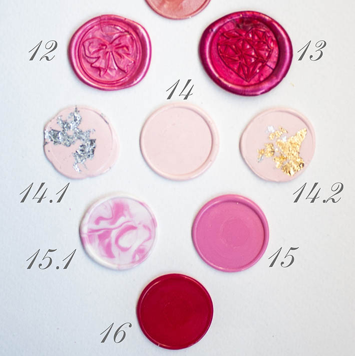 Сургучные печати в розовых оттенках