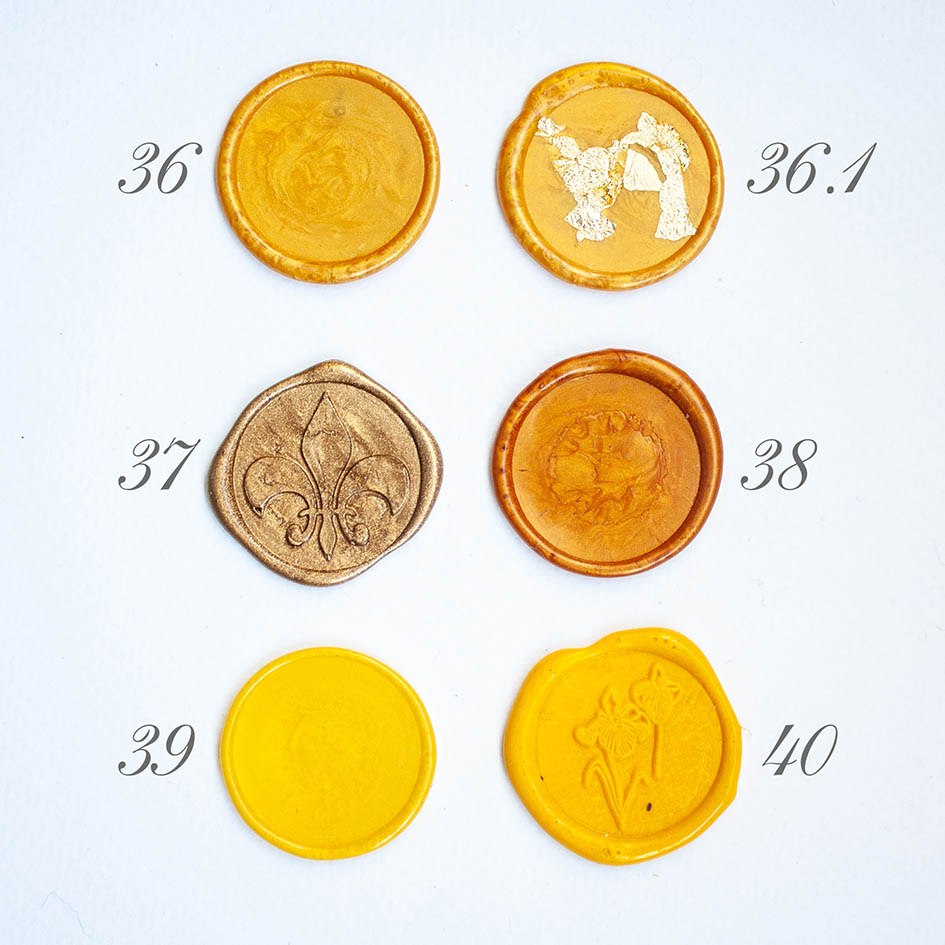 Сургучные печати золотые и желтые