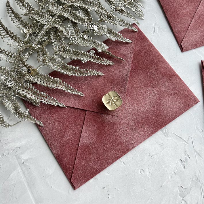Конверты бархатные  на новый год