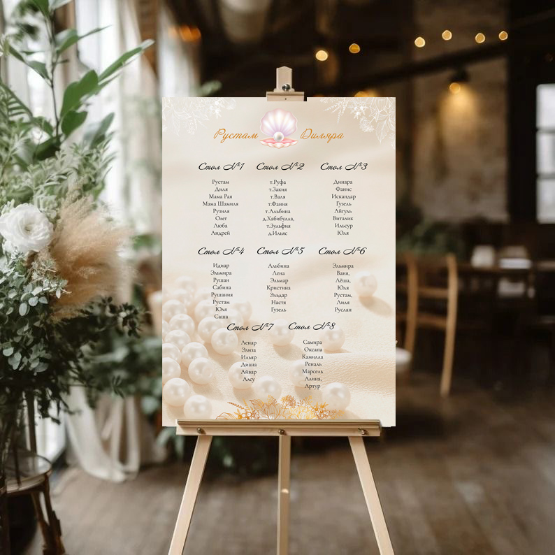 План рассадки на жемчужную свадьбу