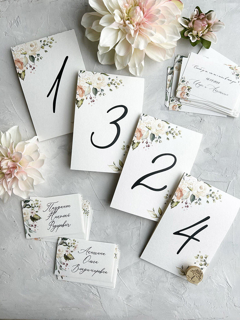 Банкетные карточки с цветами