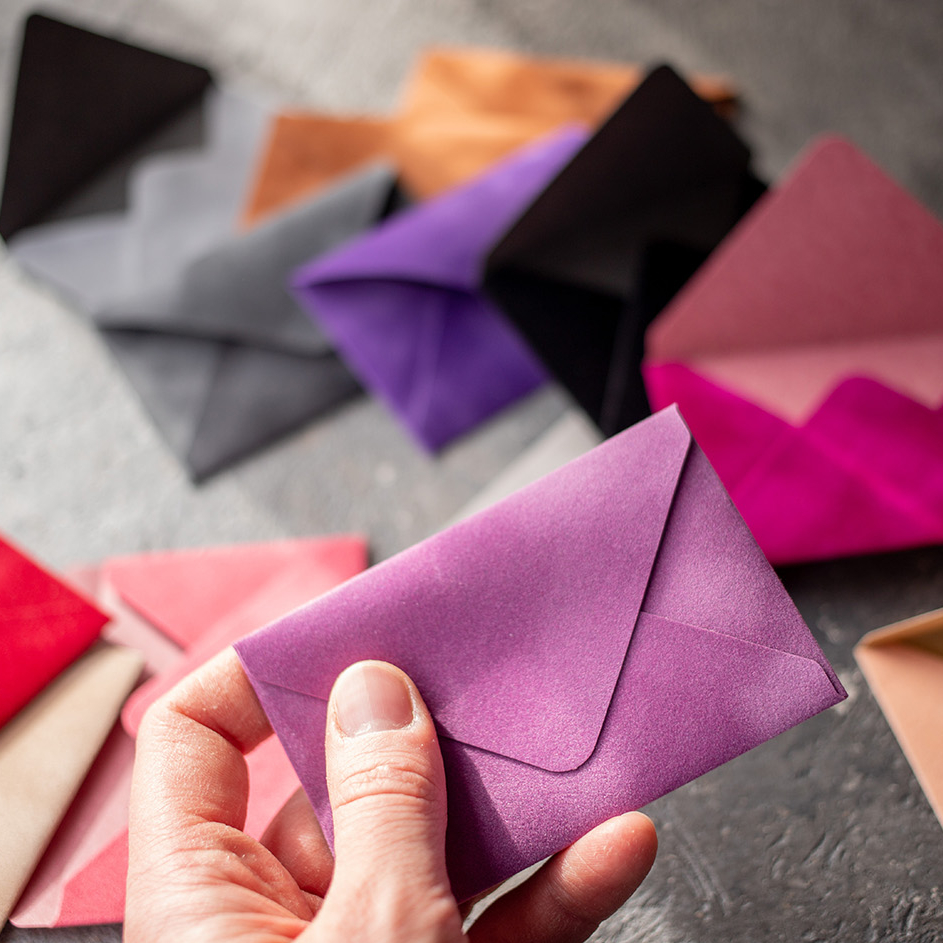 Конверт 6×10 см бархатный для карт