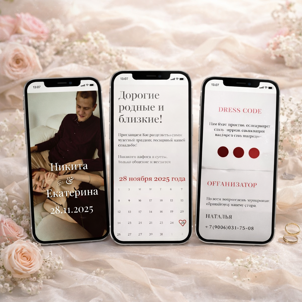 Онлайн приглашения на свадьбу с фото