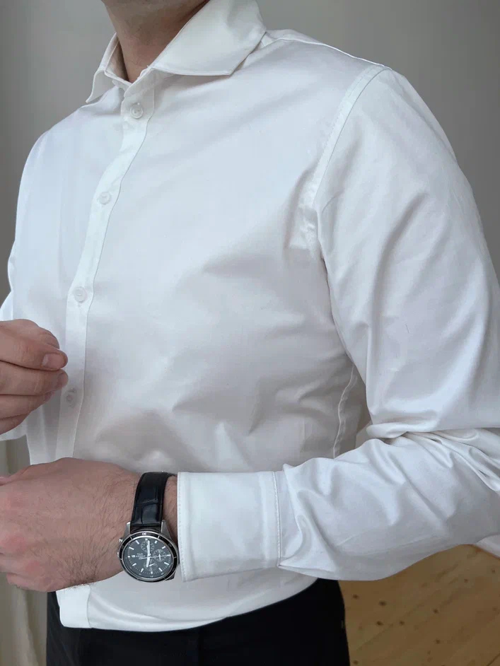 Рубашка мужского кроя классическая белая