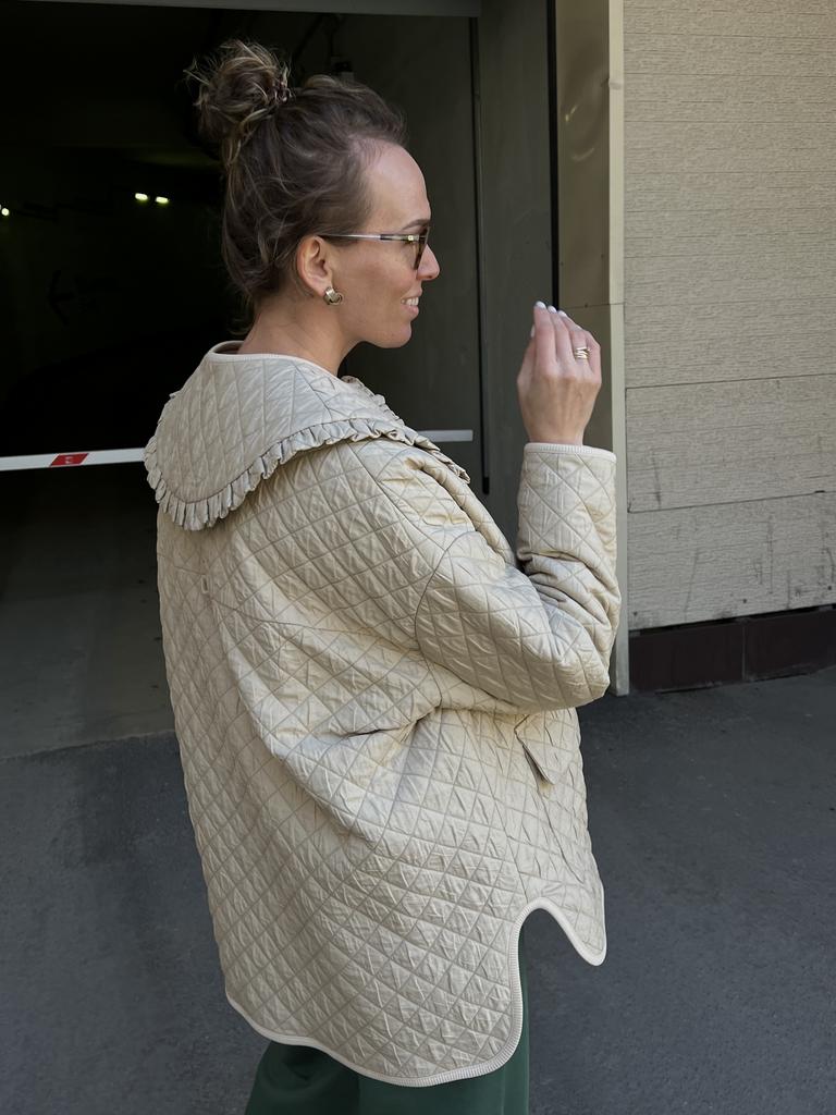 Воротник стеганый бежевый