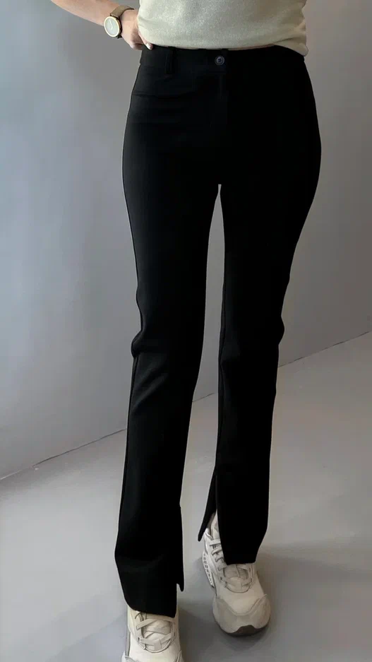 Брюки из джерси с разрезами