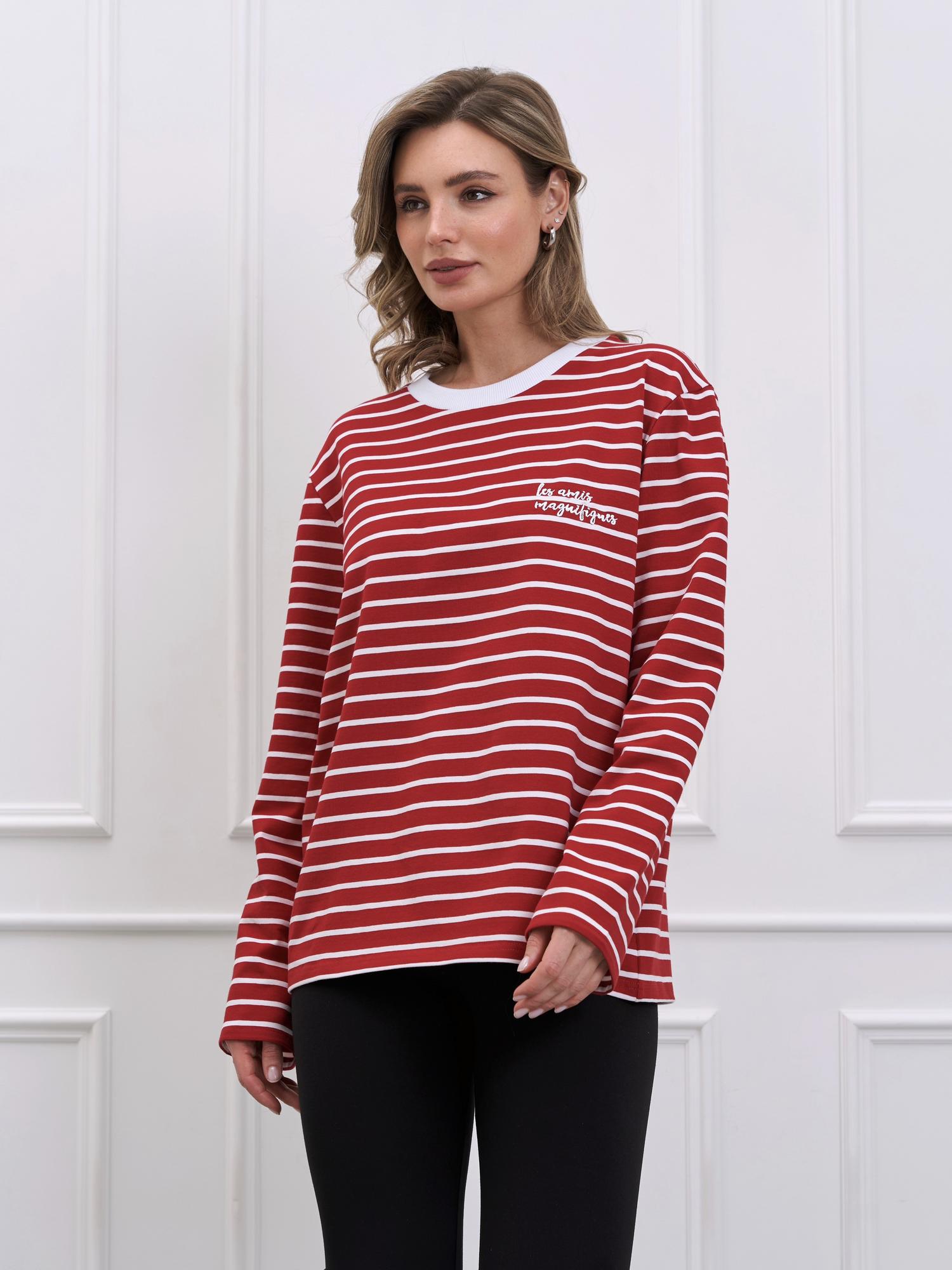 Лонгслив "les amis" бордовый