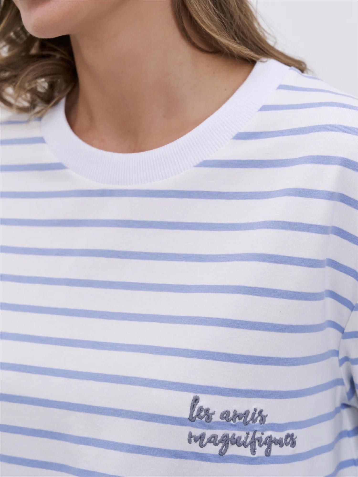 Лонгслив "les amis" голубой