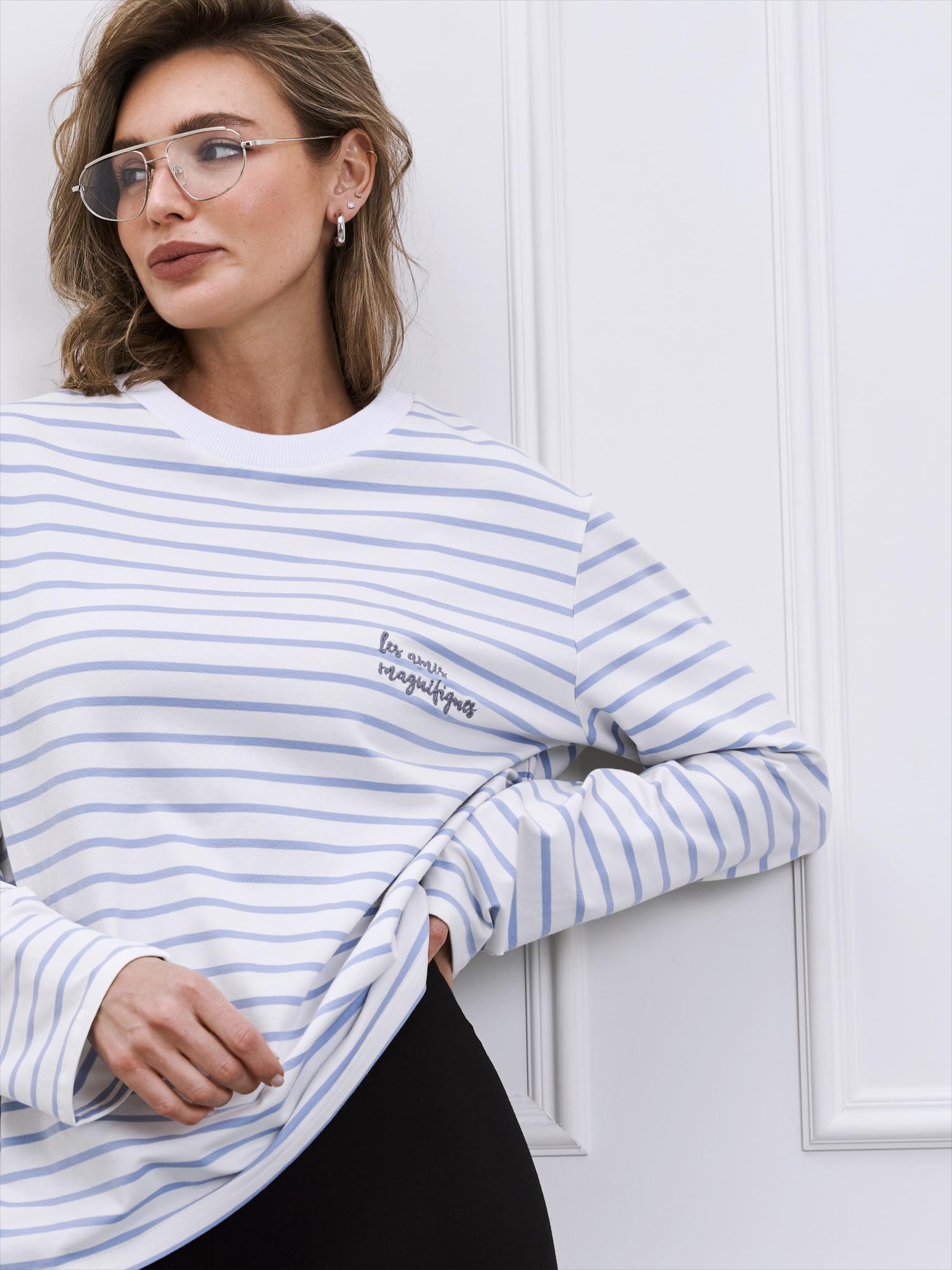 Лонгслив "les amis" голубой