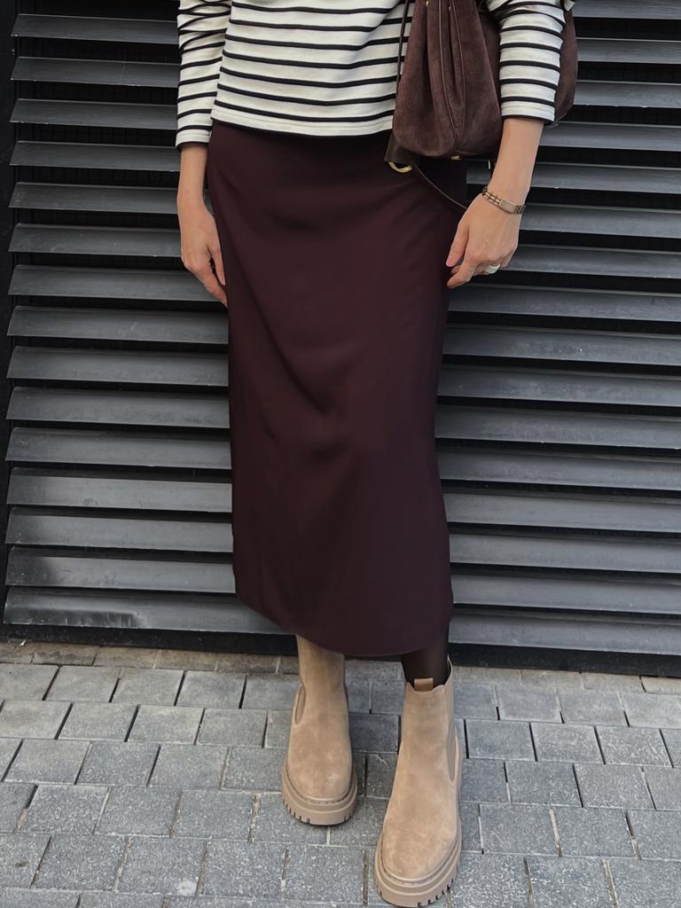 Юбка "Шоколадный бургунди"