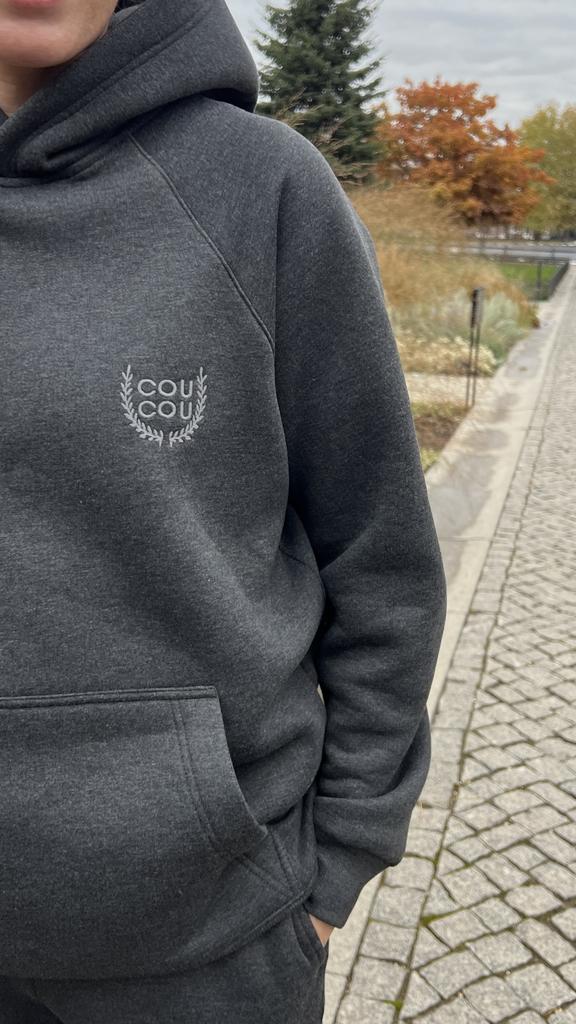 Худи утепленное "База" (унисекс, темно-серый меланж)