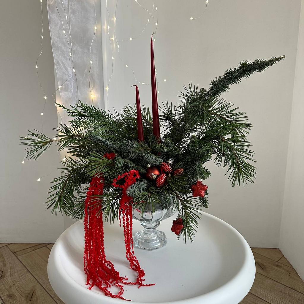 Композиция со свечой "Красное сухое"