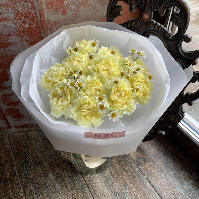 Букет диантусов "Солнечный миг"