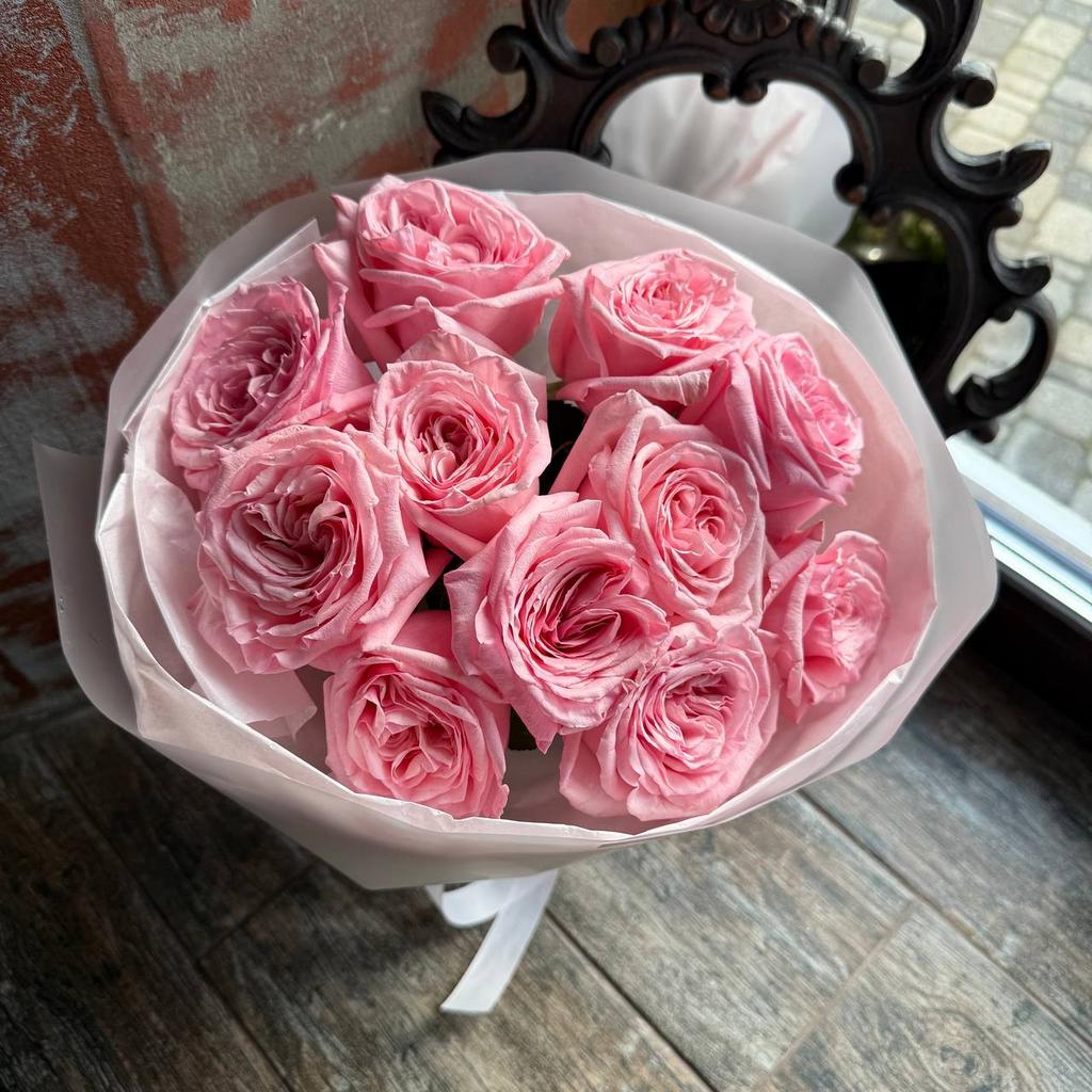 Букет пионовидных роз  Пинк Охара