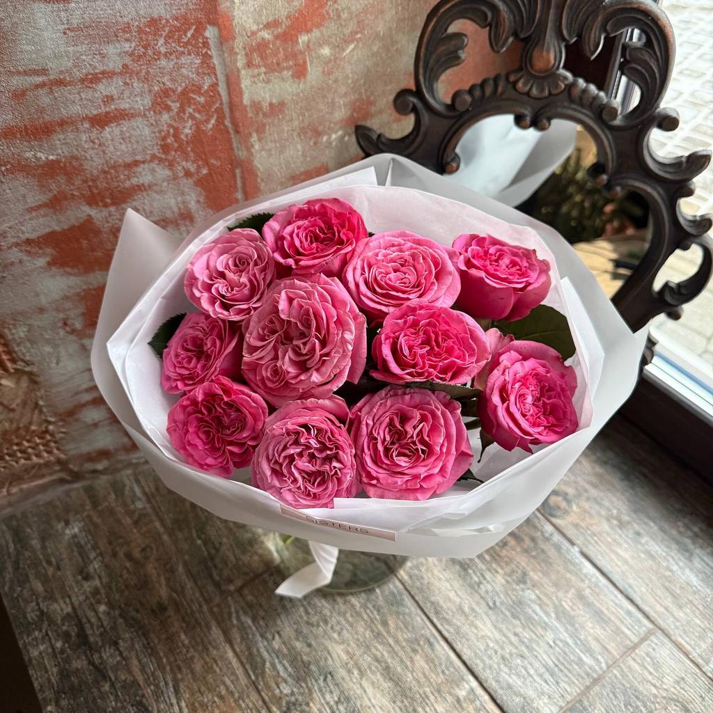 Букет пионовидных роз  Пешн Пинк