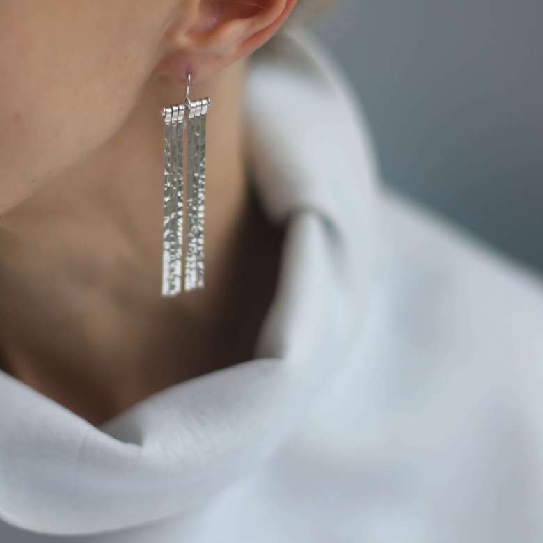 Серебряные серьги чеканные 1P1016