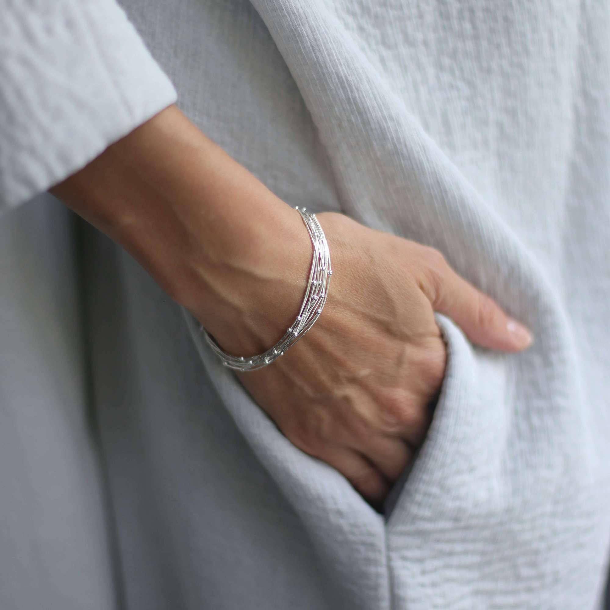 Браслет из 10 серебряных нитей 3P231