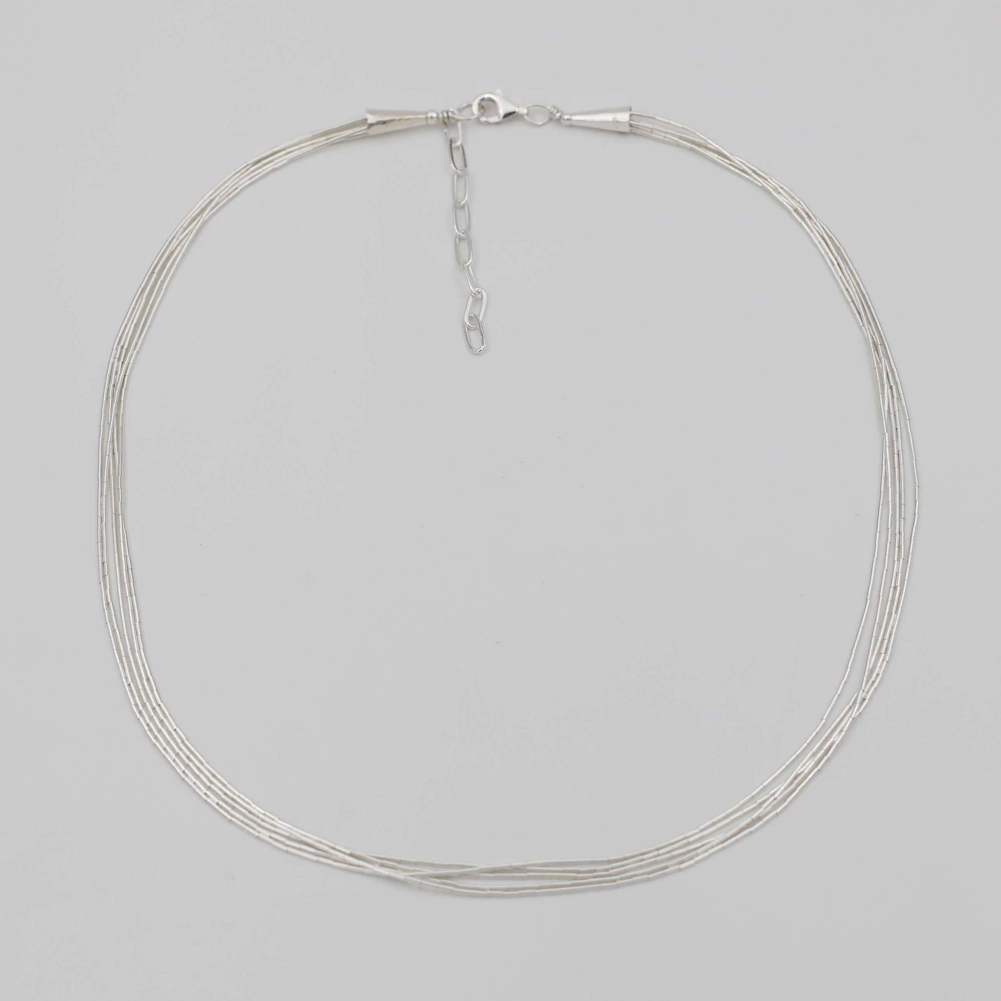 Колье из 5 серебряных нитей 4P453