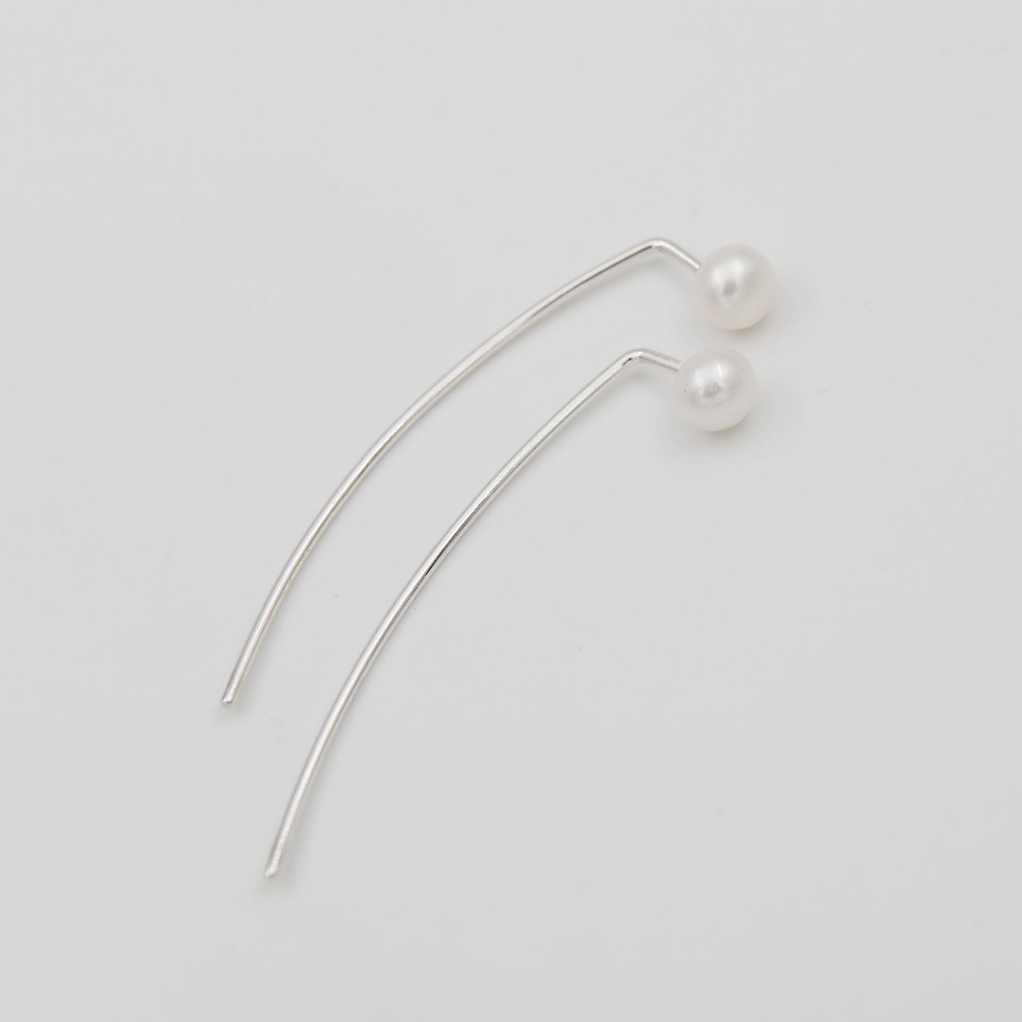 Серебряные серьги с жемчугом 1P492