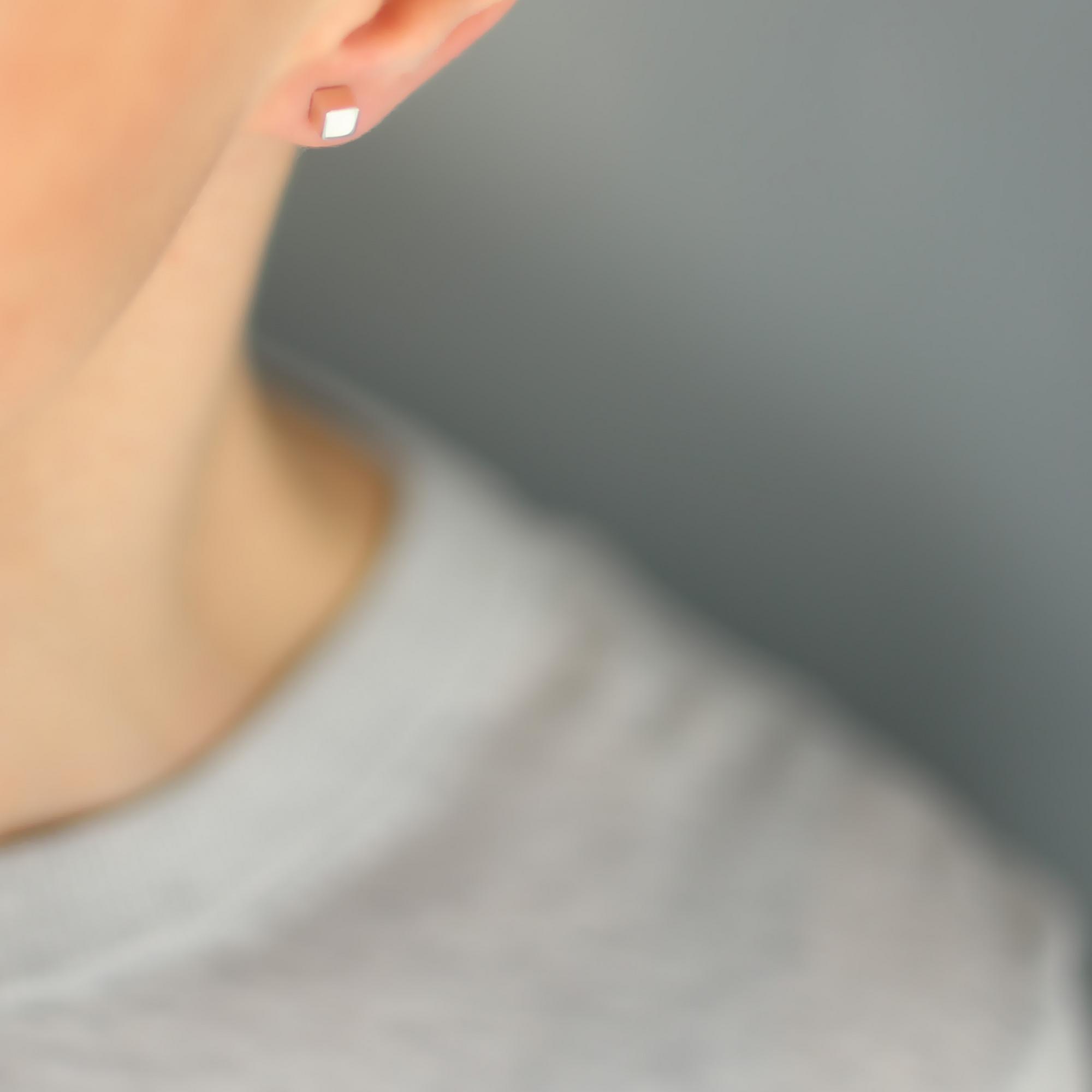 Серебряные гвоздики Кубики маленькие 1P569