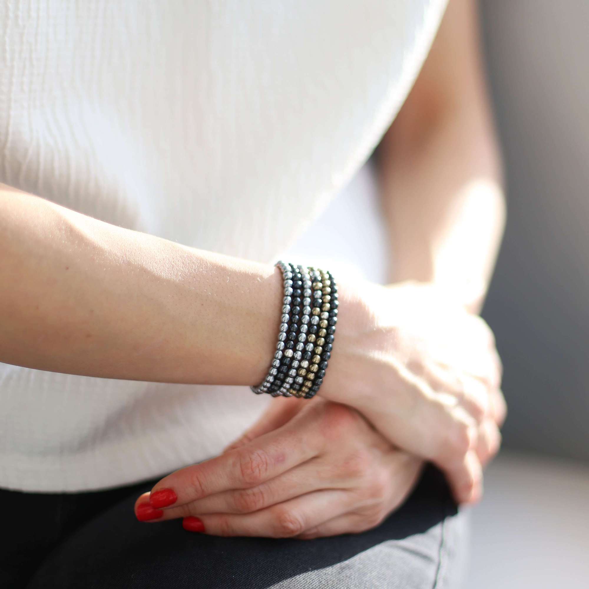 Браслет из гематита 3P344