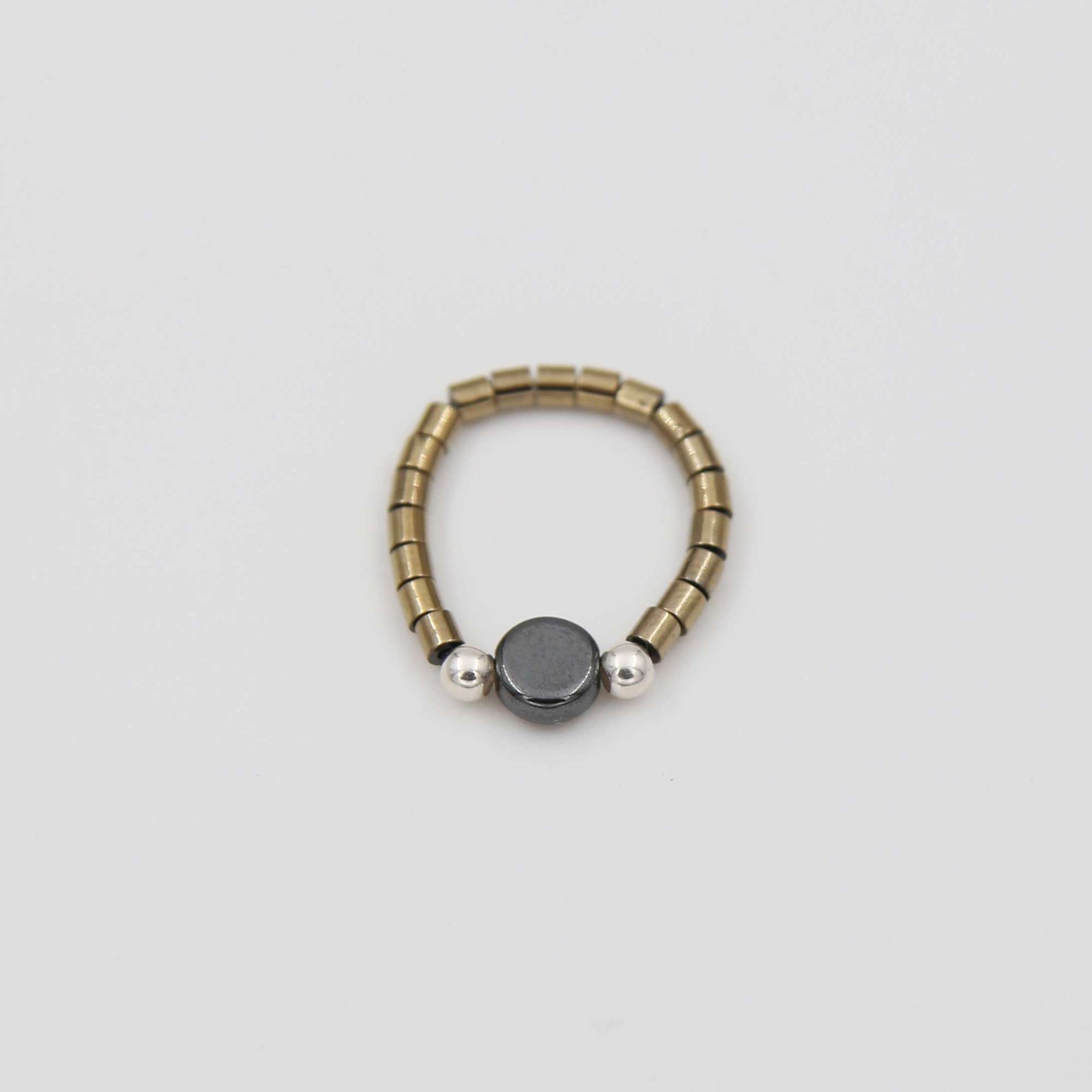 Кольцо из гематита и серебра 2P878