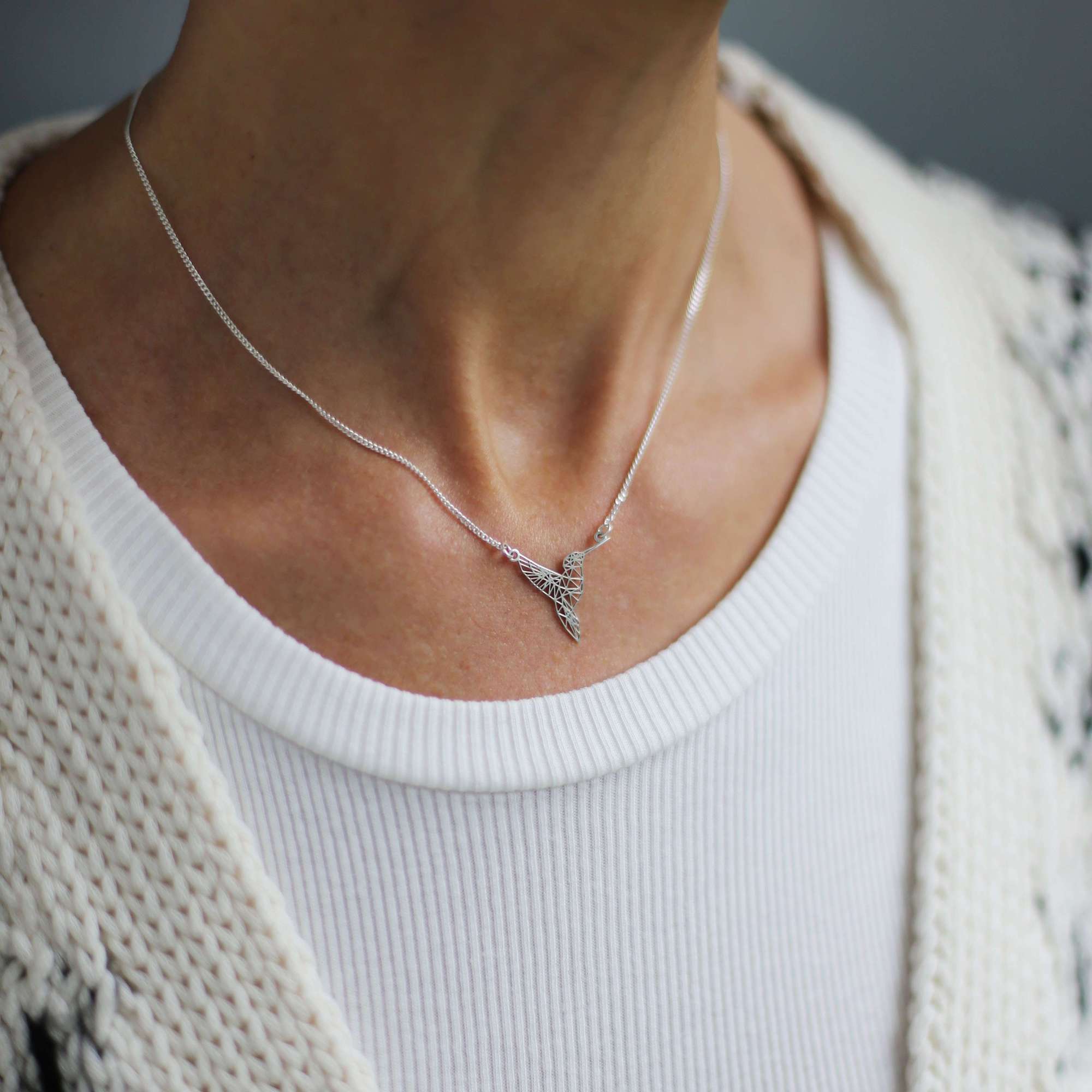 Серебряная подвеска Колибри  малая 4P636