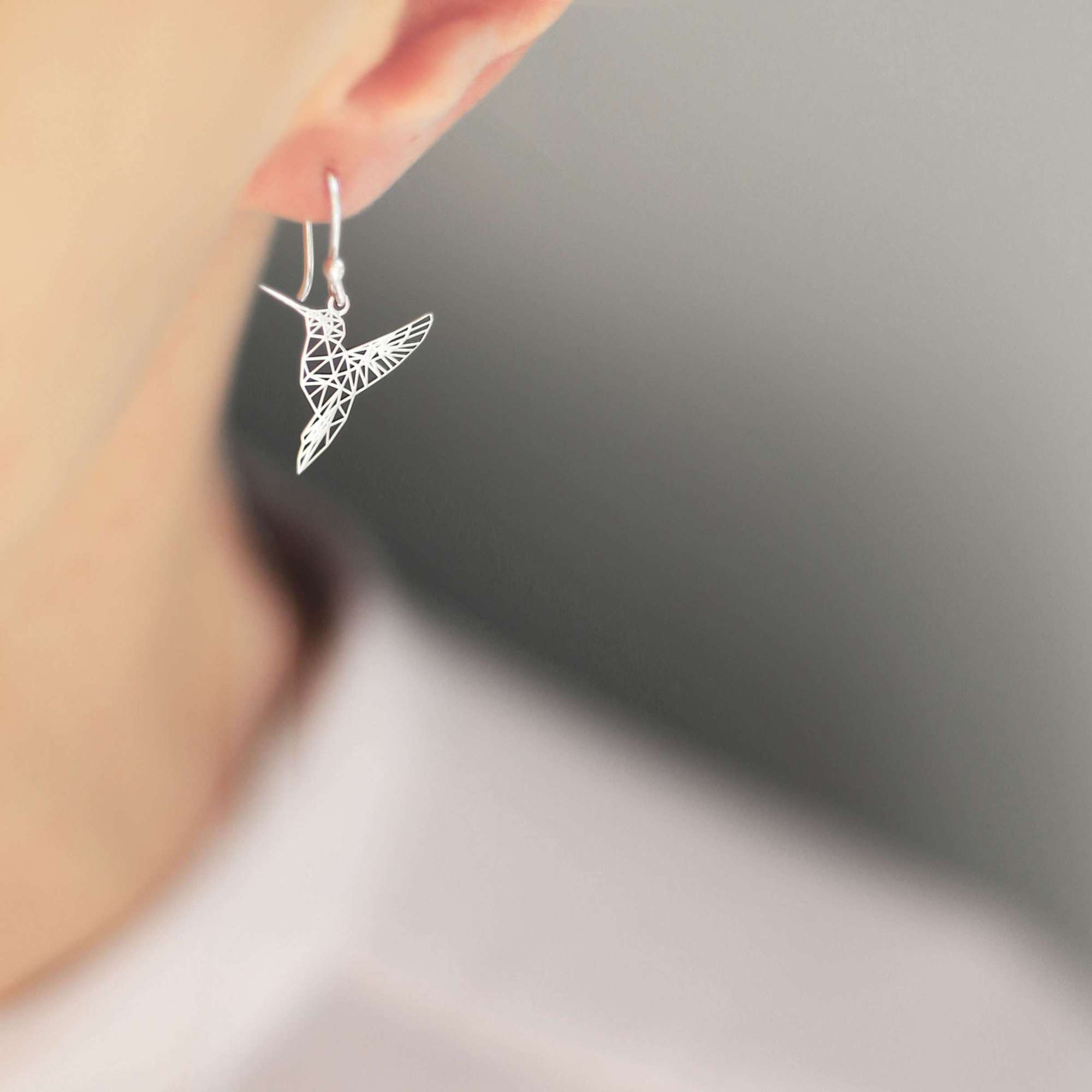 Серебряные серьги  Колибри 1P1109