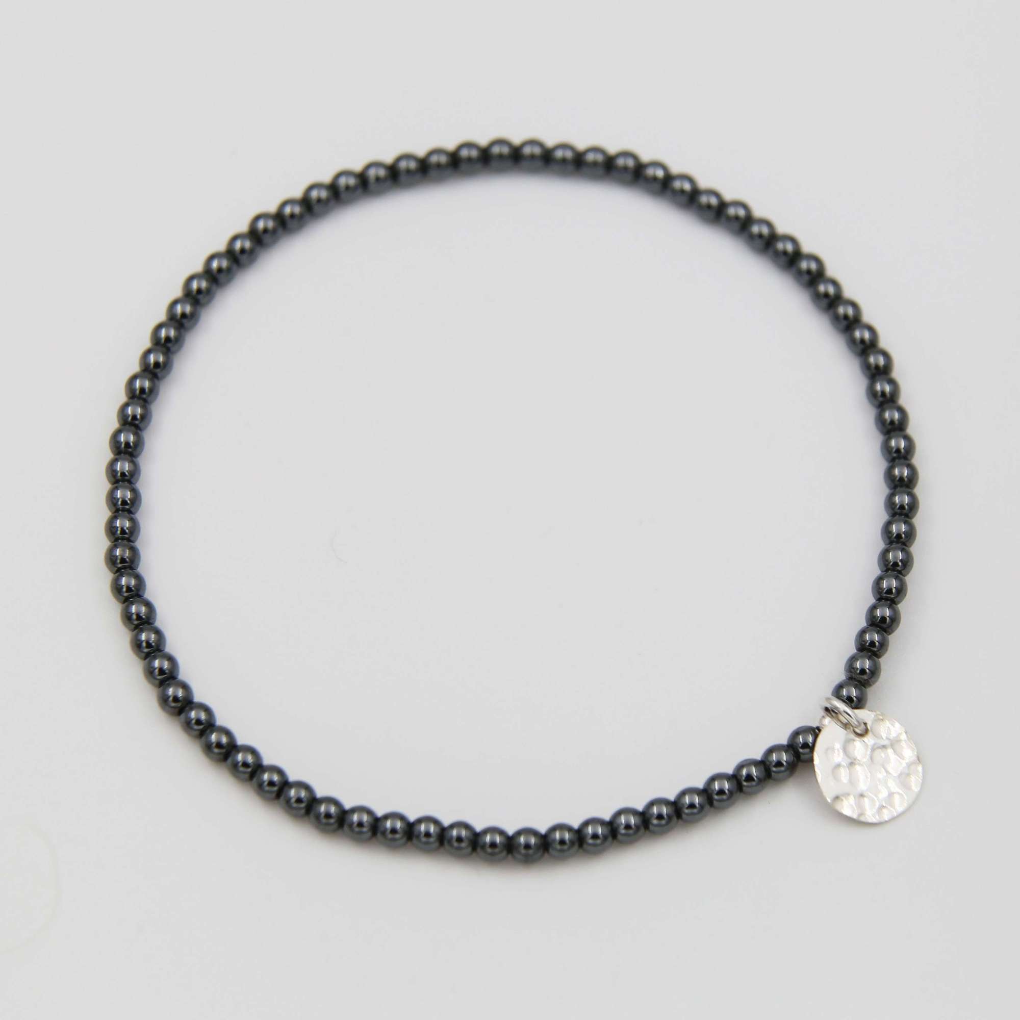 Анклет на ногу из гематита чёрного цвета 8P29