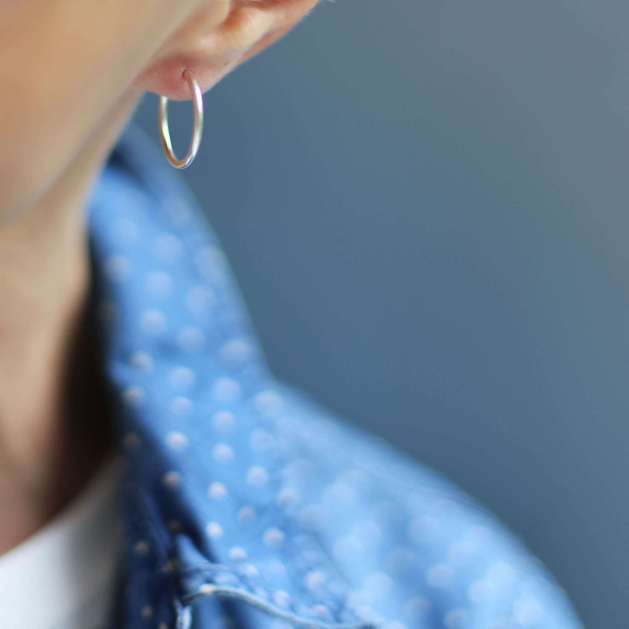 Серебряные серьги-кольца малые  1P2094