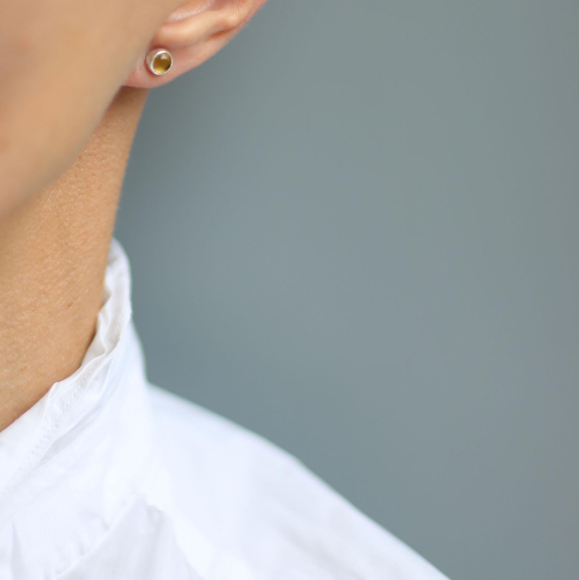 Серьги-гвоздики с цитрином 1P2322