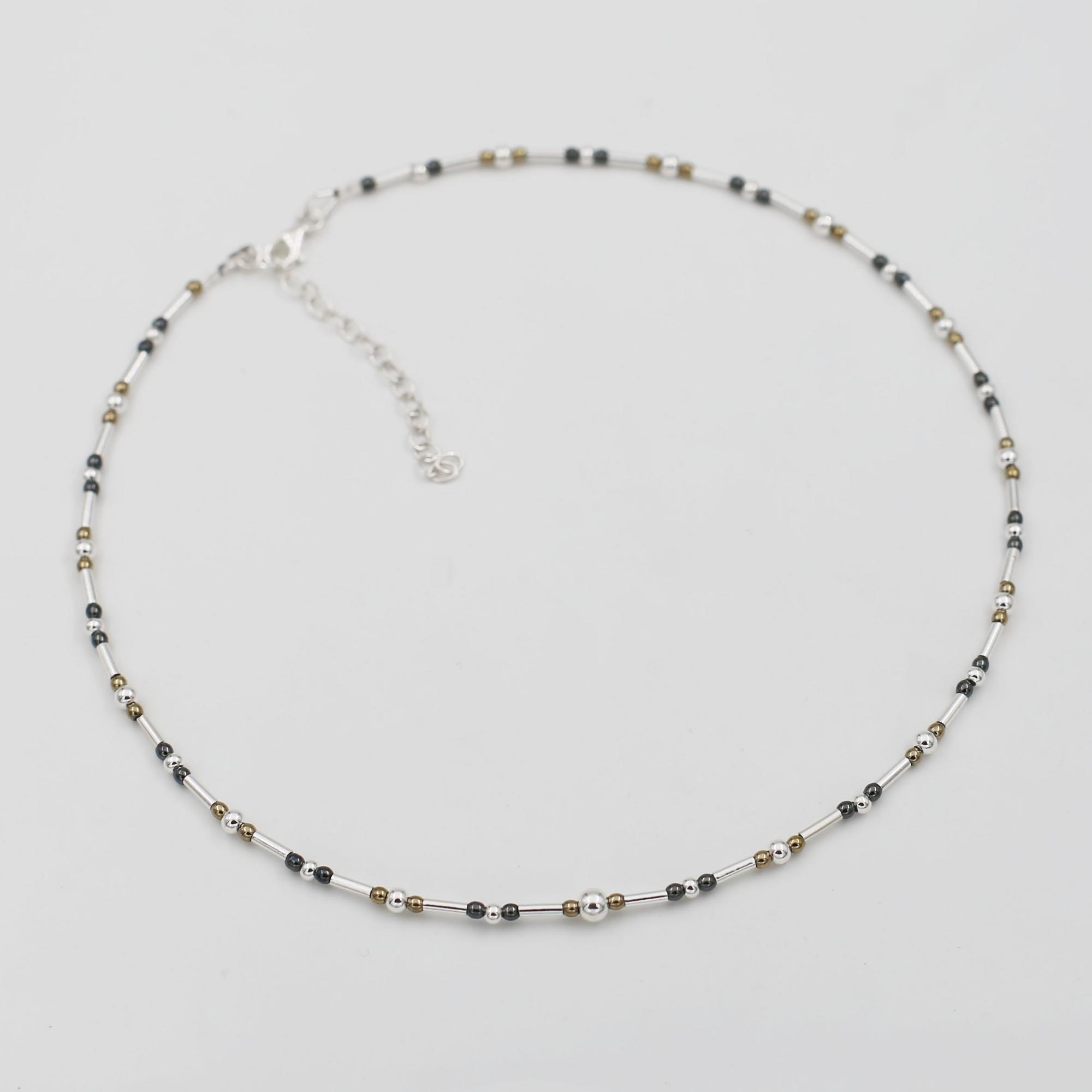 Колье с гематитом 4P724