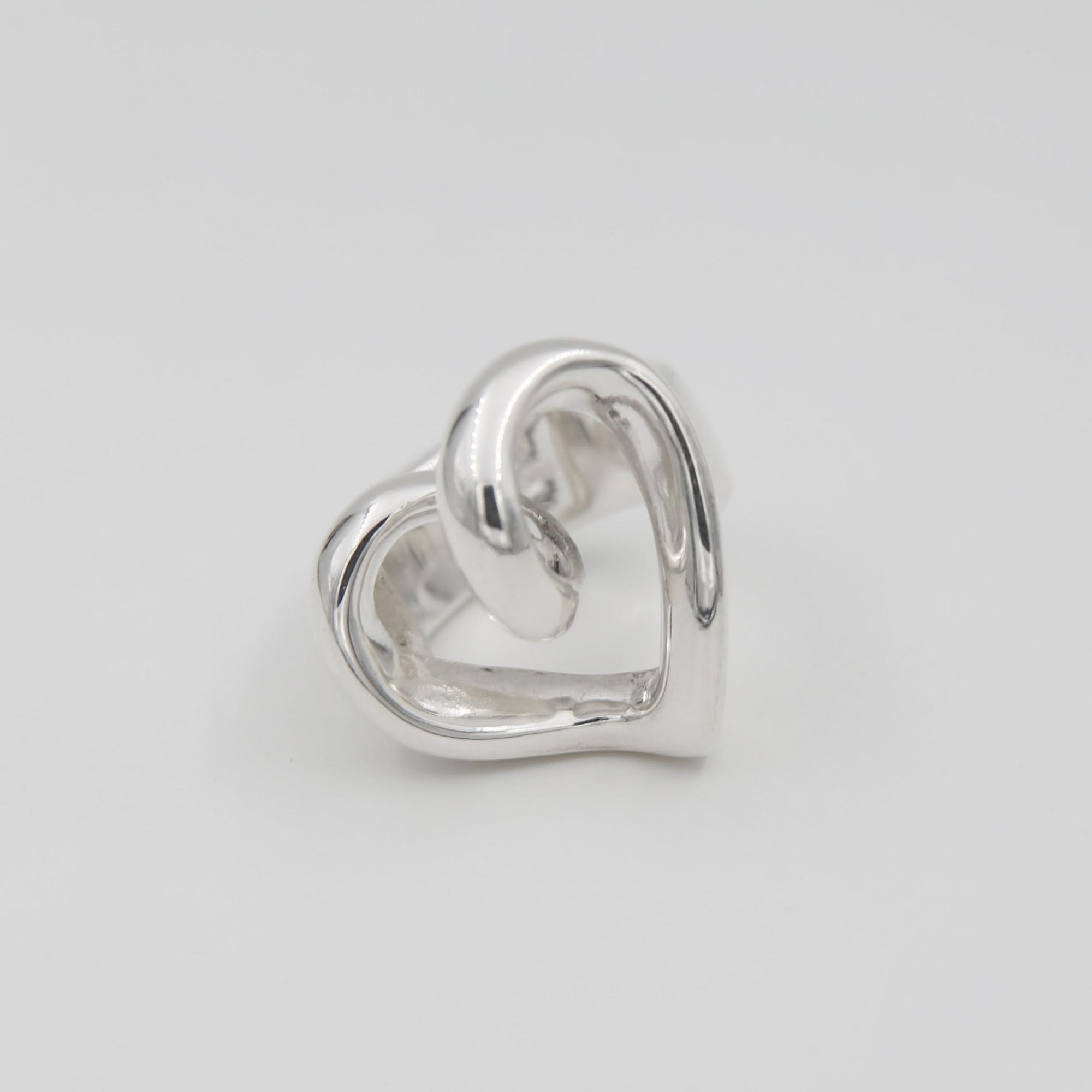Серебряное кольцо Сердце большое 2P1075