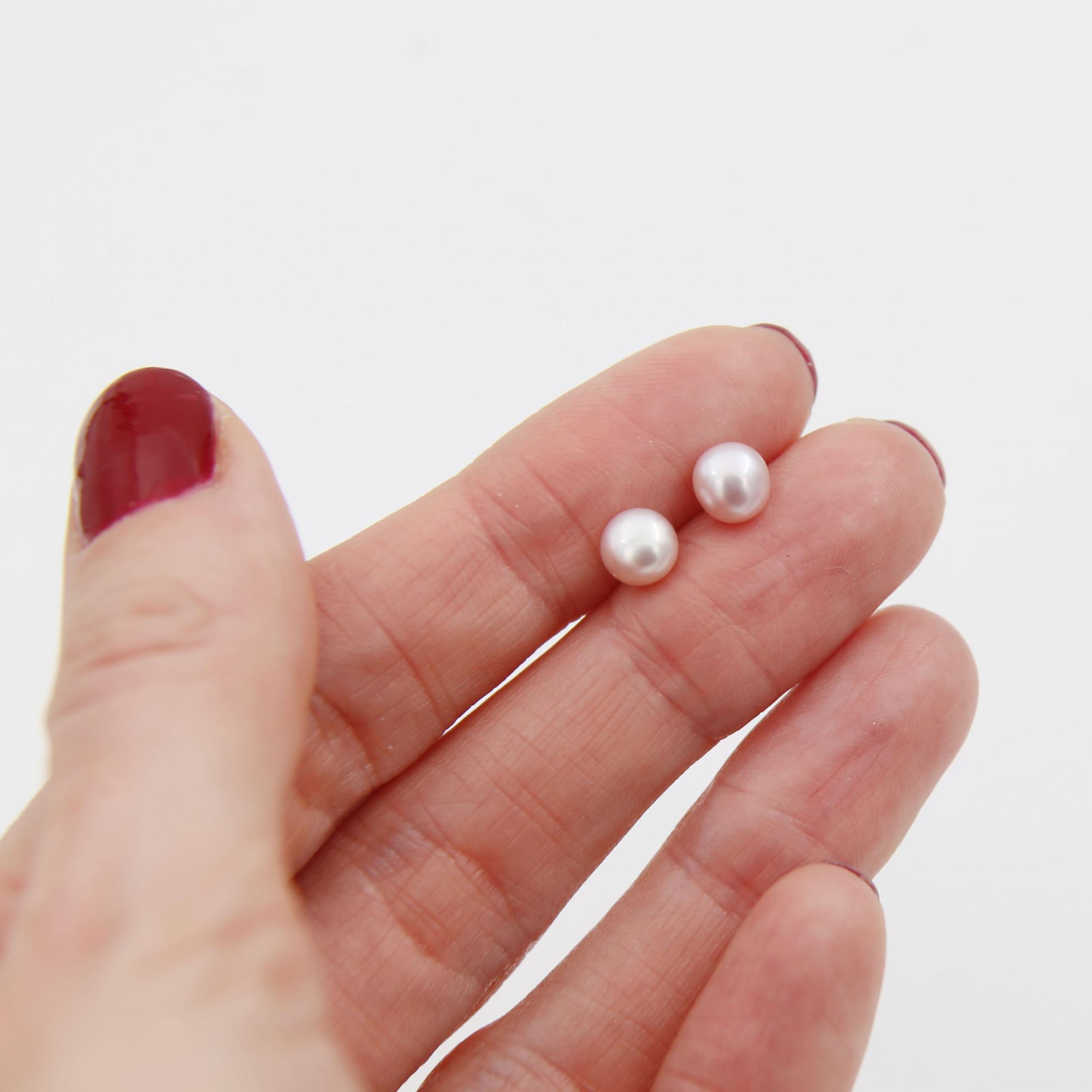 Пусеты с розовым жемчугом 1P2594-3