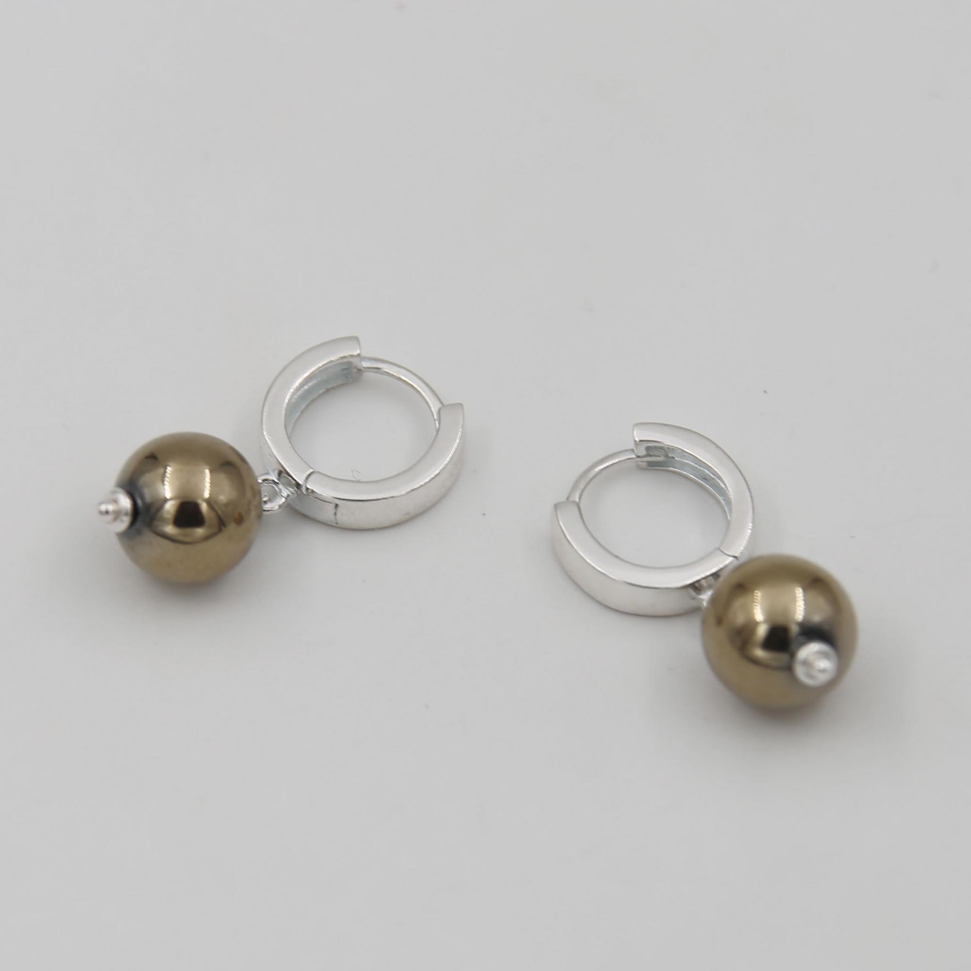 Серьги из гематита золотого цвета 1P2515