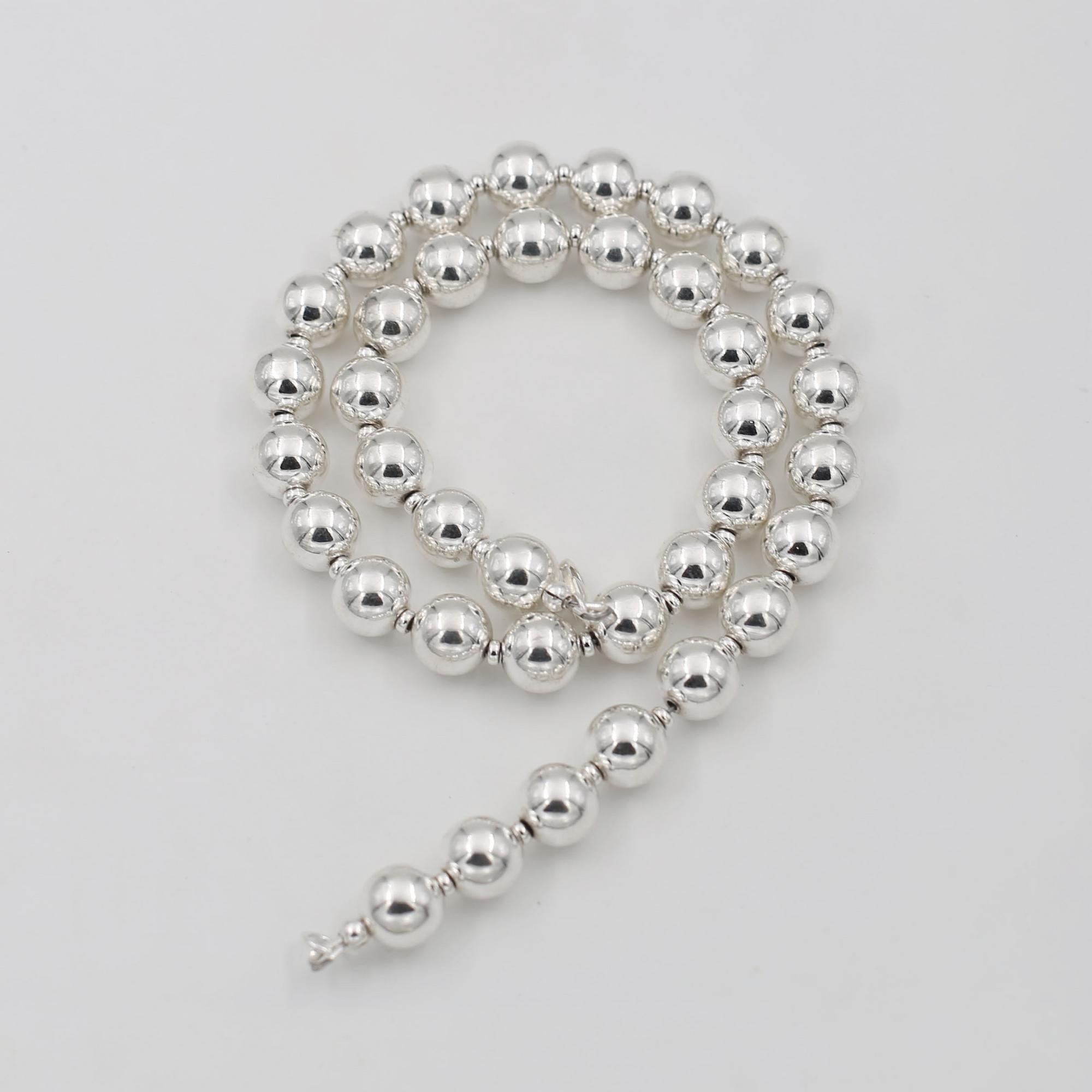 Колье  из гематита серебряного цвета 4P921