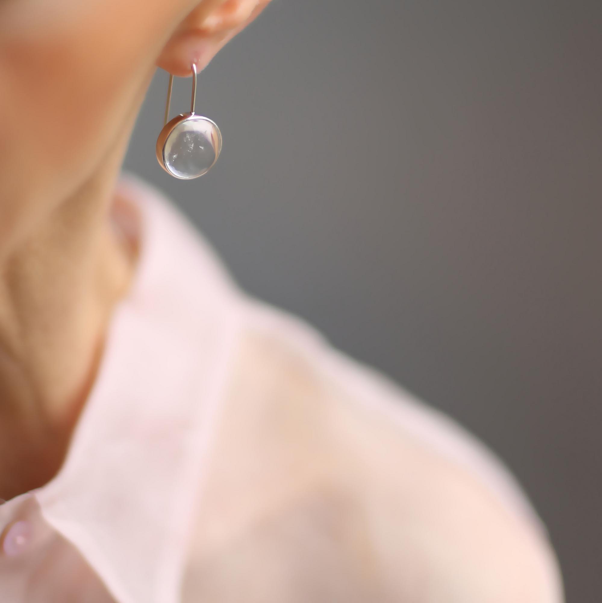 Cерьги со вставкой из горного хрусталя 1P2390